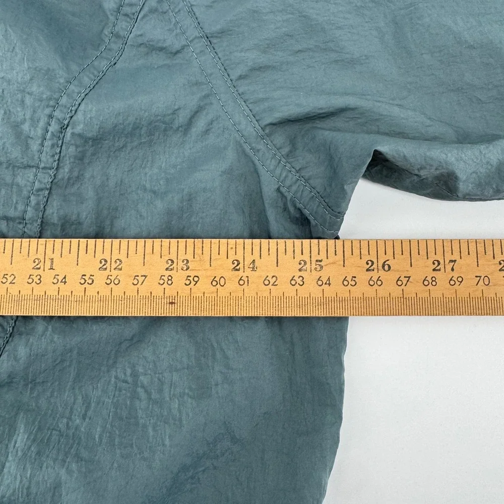 Acne Studios Anorak Jacket Mens 46 Teal Green Half Zip Nylon Windbreaker